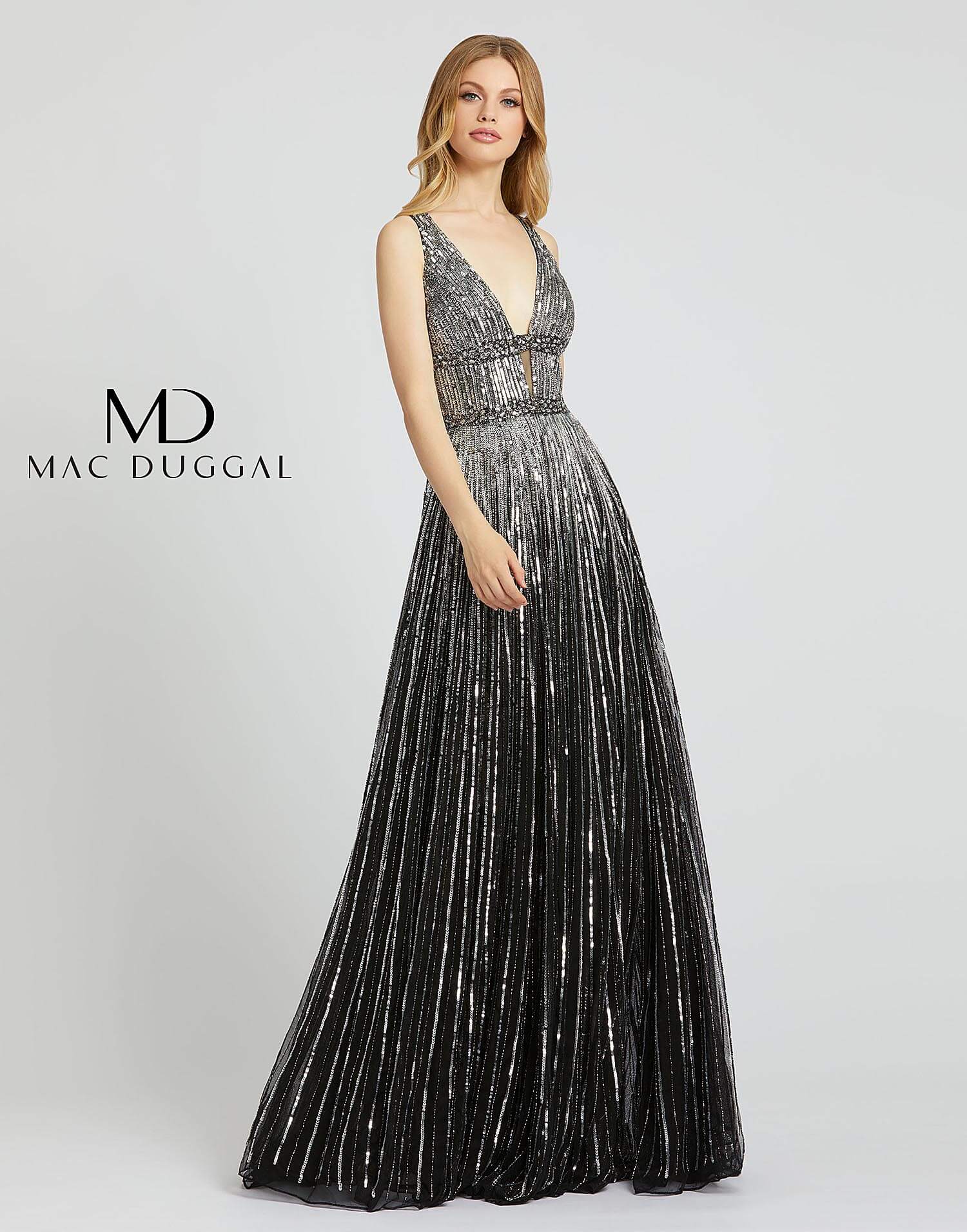 Mac Duggal Metallic Column Gown | Bloomingdale's